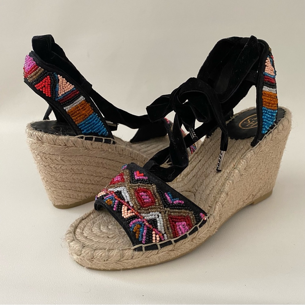 ASH Wedge Espadrilles Ankle Strap Womens Heeled Sandals Shoes 6 / 36